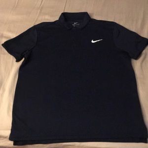 Nike navy blue dri fit golf polo large